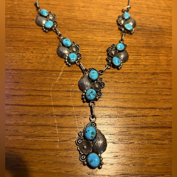 Adele Lee Navajo, sterling, silver turquoise necklace vintage, collectable - Picture 3 of 9